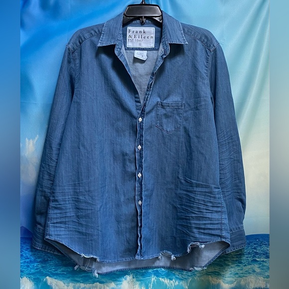 Frank&Eileen Eileen Button-Up Shirt Famous Denim Size: L Stonewashed Indigo - Picture 4 of 16